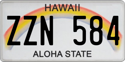 HI license plate ZZN584