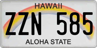 HI license plate ZZN585