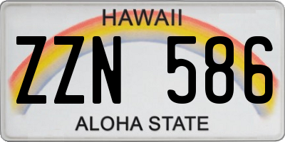 HI license plate ZZN586