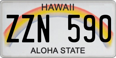 HI license plate ZZN590