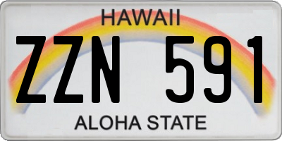 HI license plate ZZN591