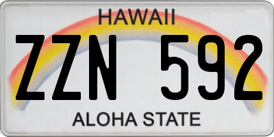 HI license plate ZZN592