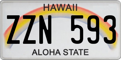 HI license plate ZZN593