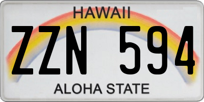 HI license plate ZZN594