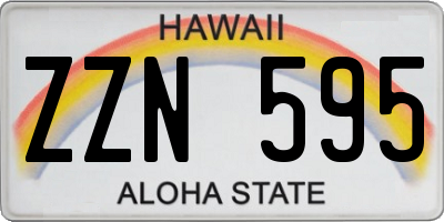 HI license plate ZZN595