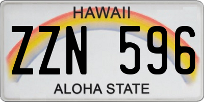 HI license plate ZZN596