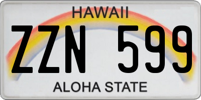 HI license plate ZZN599