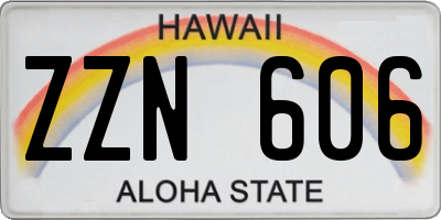 HI license plate ZZN606