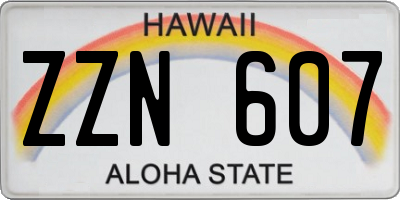 HI license plate ZZN607