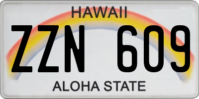 HI license plate ZZN609