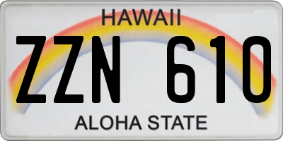 HI license plate ZZN610