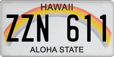 HI license plate ZZN611