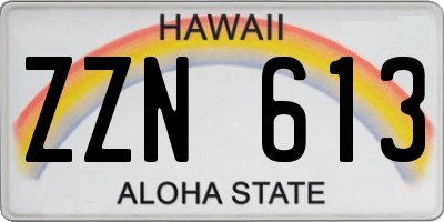 HI license plate ZZN613