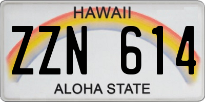 HI license plate ZZN614