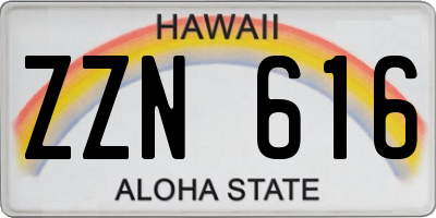 HI license plate ZZN616