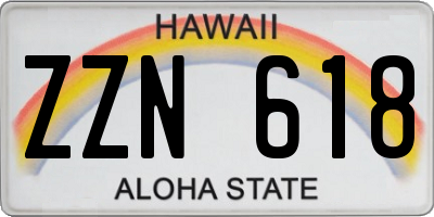 HI license plate ZZN618