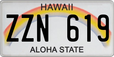 HI license plate ZZN619