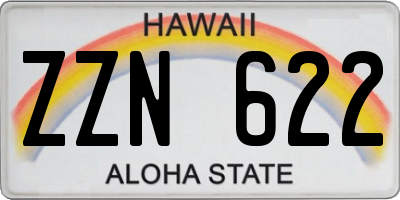 HI license plate ZZN622