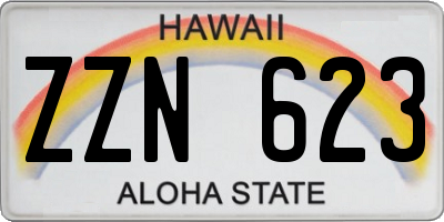 HI license plate ZZN623