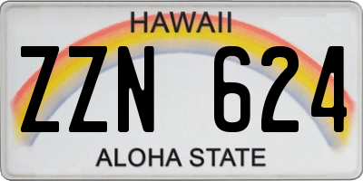 HI license plate ZZN624