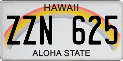 HI license plate ZZN625