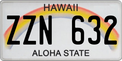 HI license plate ZZN632