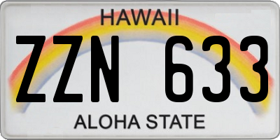 HI license plate ZZN633