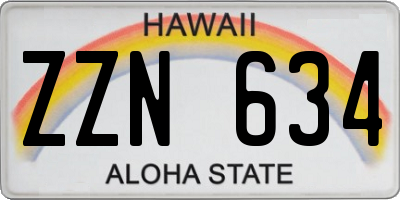 HI license plate ZZN634