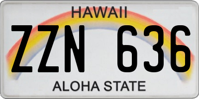 HI license plate ZZN636