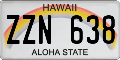 HI license plate ZZN638