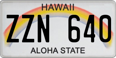 HI license plate ZZN640