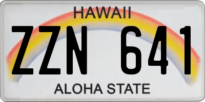 HI license plate ZZN641