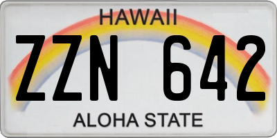 HI license plate ZZN642