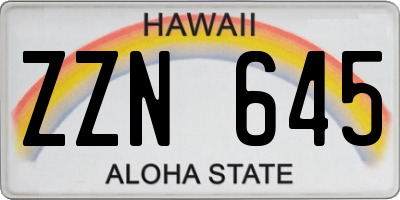 HI license plate ZZN645