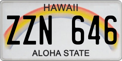 HI license plate ZZN646