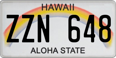 HI license plate ZZN648