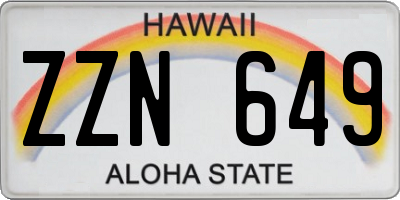 HI license plate ZZN649