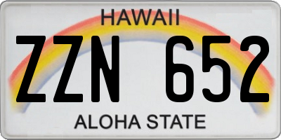 HI license plate ZZN652