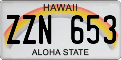 HI license plate ZZN653