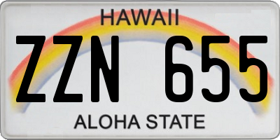 HI license plate ZZN655