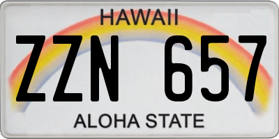 HI license plate ZZN657