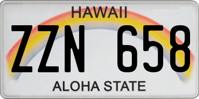 HI license plate ZZN658