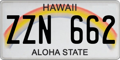 HI license plate ZZN662