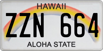 HI license plate ZZN664