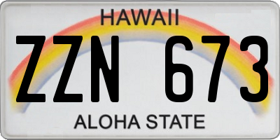 HI license plate ZZN673