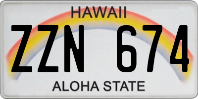 HI license plate ZZN674