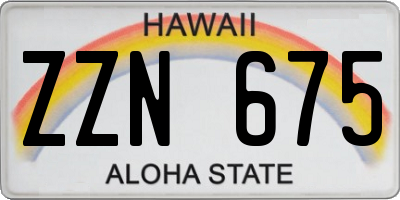 HI license plate ZZN675