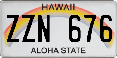 HI license plate ZZN676