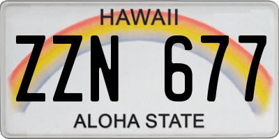 HI license plate ZZN677