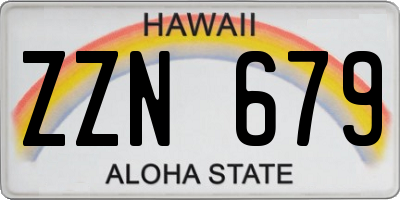 HI license plate ZZN679